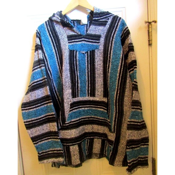 Veracruz Mexican Baja Hoodie Surfers Dream Skater Rug Jacket Made Mexico NWOT XL - Picture 3 of 5